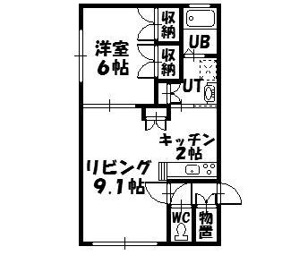 シント永山(1LDK/2階)の間取り写真