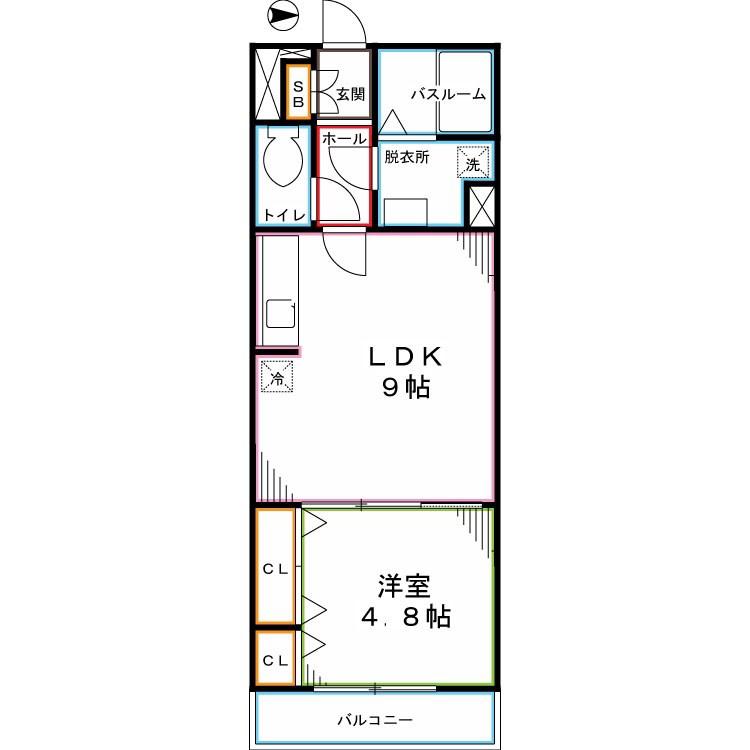 リブリ・ルアージュ学園東(1LDK/2階)の間取り写真