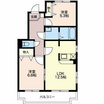 エトワールひらの(2LDK/1階)の間取り写真