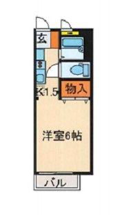 エイト名塚(1K/1階)の間取り写真