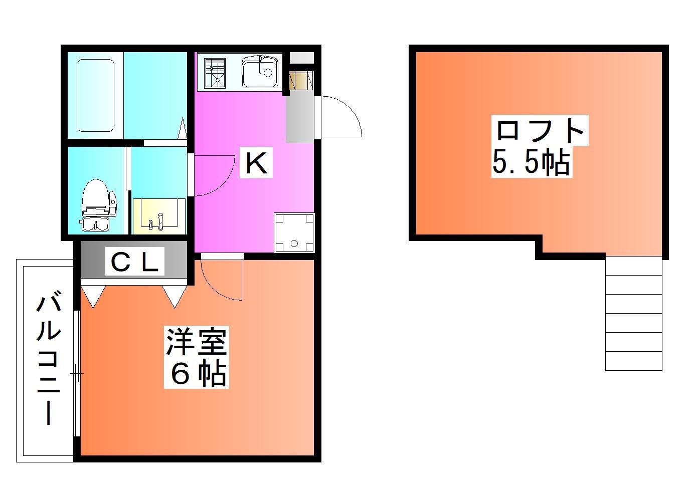 LUMINARE 蕨(1K/2階)の間取り写真
