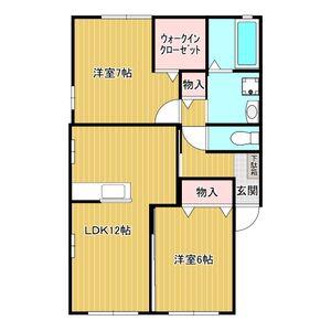 サンパルク(2LDK/1階)の間取り写真