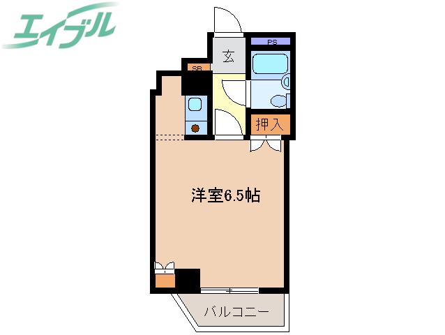 ヴィラカタオカ(ワンルーム/2階)の間取り写真