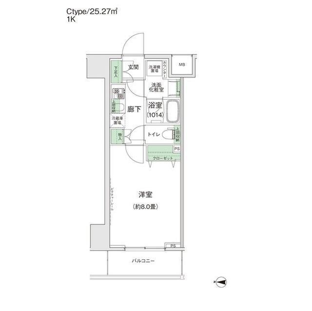 スタイリオ蒲田II(1K/7階)の間取り写真