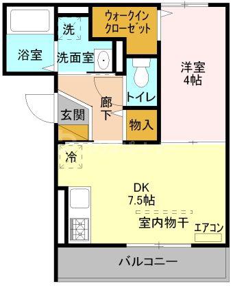 CHARMANT COURT MSIII(1DK/3階)の間取り写真