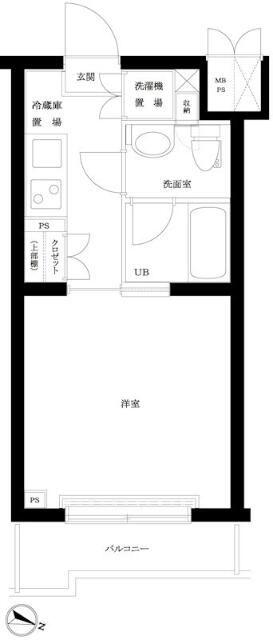 ルーブル笹塚弐番館(1K/4階)の間取り写真