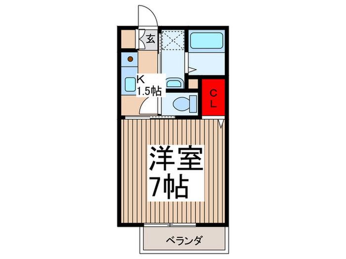 ロジュマン(1K/1階)の間取り写真
