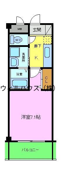 パインアベニュー(1K/1階)の間取り写真
