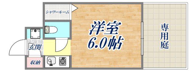 NEOダイキョー甲子園口(ワンルーム/1階)の間取り写真