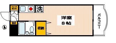 サンライズ北柏(ワンルーム/2階)の間取り写真