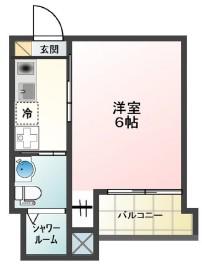GLANZ東大井ウエスト(1K/2階)の間取り写真
