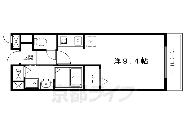 ジェンテ カーサ(1K/1階)の間取り写真
