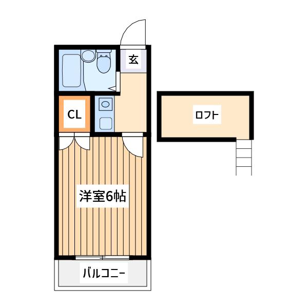 レオパレス豊四季第10(1K/1階)の間取り写真