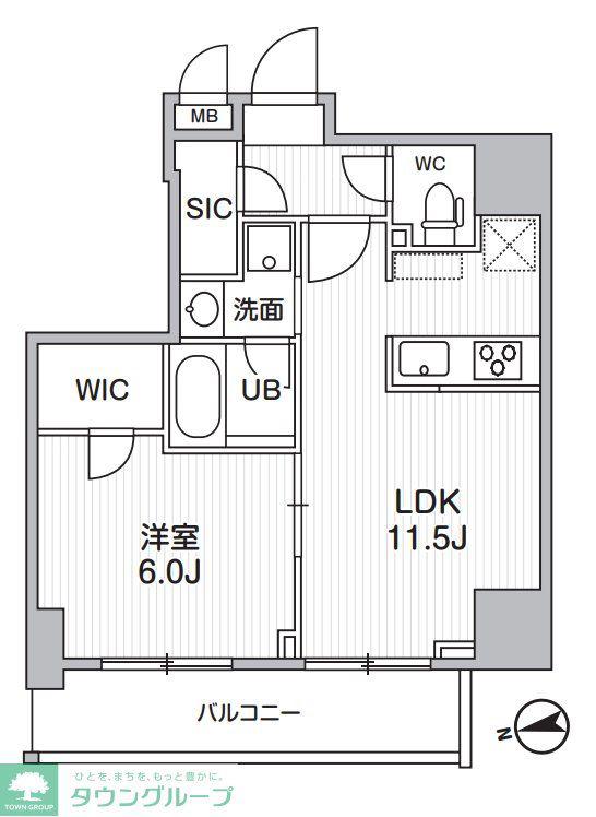 S-RESIDENCE新御徒町CHIARO(1LDK/3階)の間取り写真