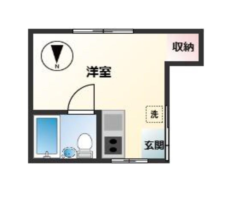 クレストほなみ(ワンルーム/2階)の間取り写真