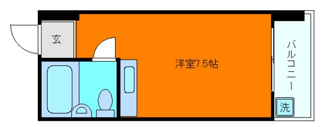 サンハイツ本山(ワンルーム/3階)の間取り写真