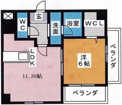 レガーロ掛川(1LDK/4階)の間取り写真