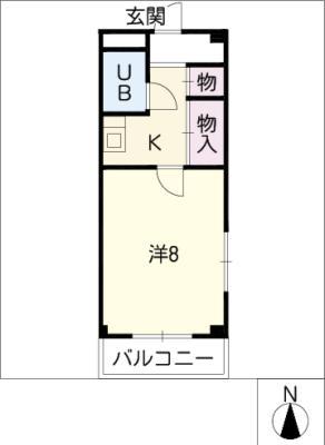 メゾン榊原(1K/2階)の間取り写真