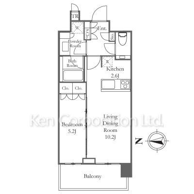 JIYUGAOKA MUSE SQUARE THE RESIDENCE(1LDK/9階)の間取り写真