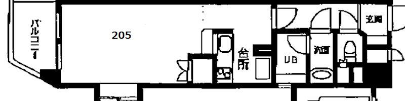 藤和シティホームズ大井町(ワンルーム/2階)の間取り写真