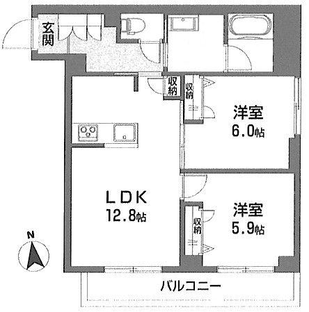 ベリテ常盤台(2LDK/2階)の間取り写真