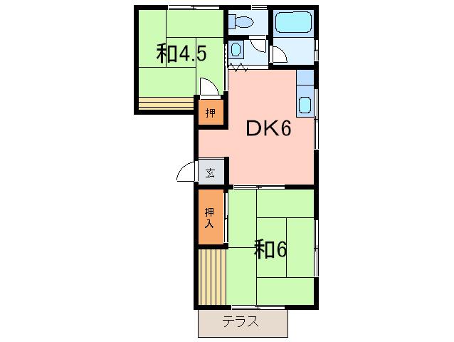 本山イーストコーポ(2DK/1階)の間取り写真