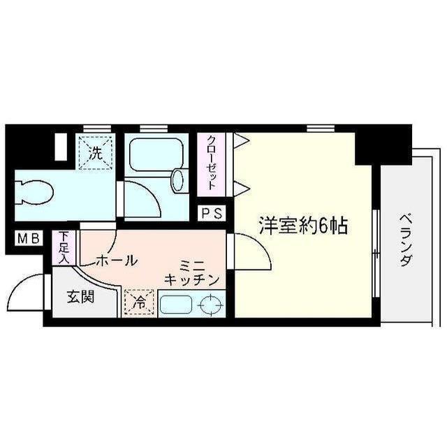 NSK2ND(1K/6階)の間取り写真