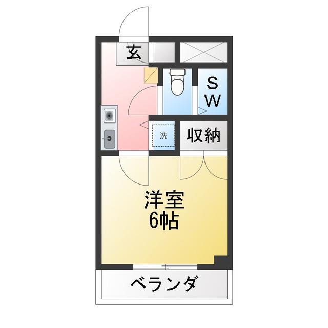 ヴァン・ヴェール横濱(1K/3階)の間取り写真