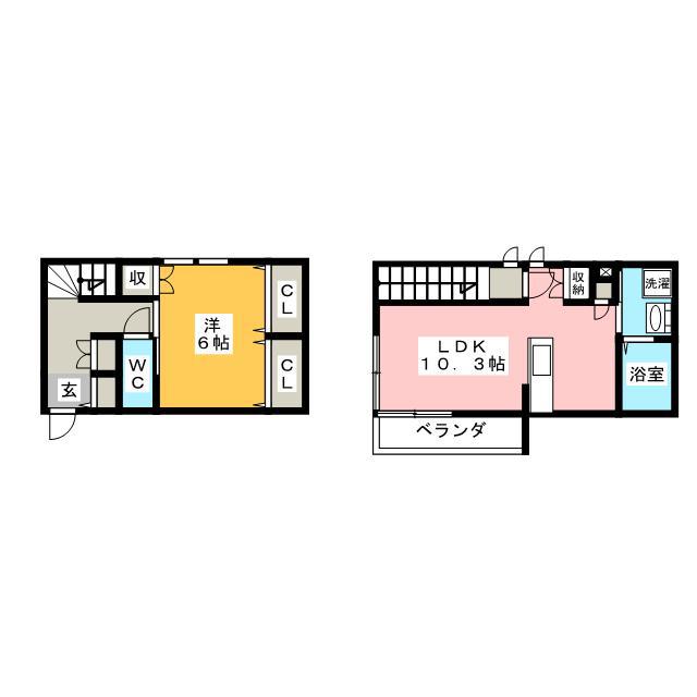 LUCE DUE(1LDK/1階)の間取り写真