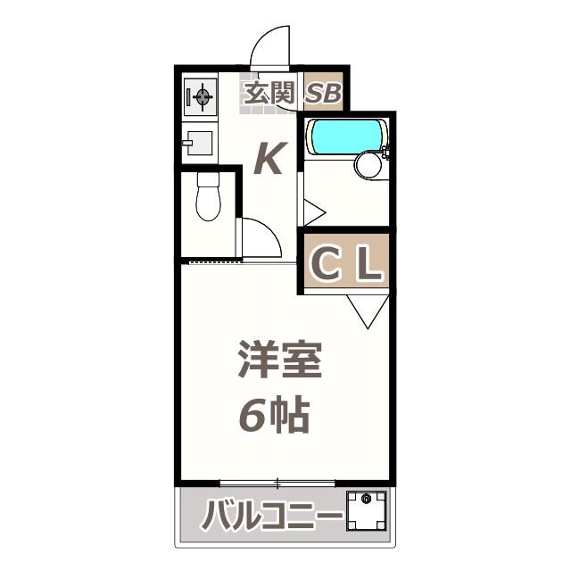 ラビッツコート北田辺(1K/3階)の間取り写真