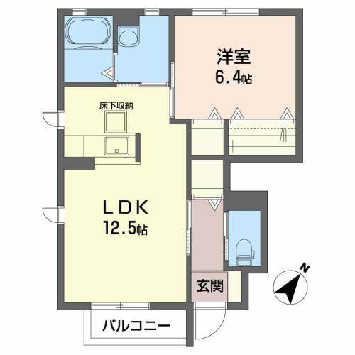 シャーメゾン泉崎西(1LDK/1階)の間取り写真