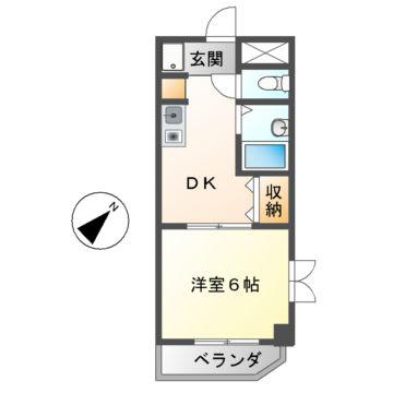 ランドビル本陣(1K/9階)の間取り写真