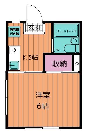 ヴェルデエデン(1K/2階)の間取り写真