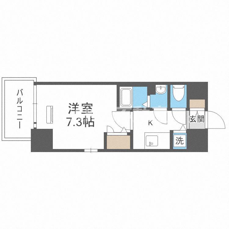 クレストタップ京橋(1K/4階)の間取り写真