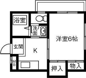 高蔵寺マンション(1K/1階)の間取り写真