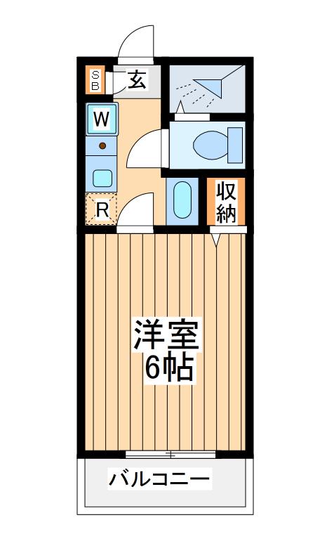 カリューハウス岡上(1K/1階)の間取り写真