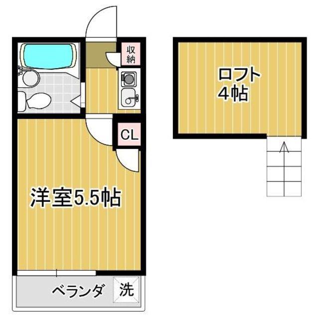 ホワイトハイツ豊島(1K/1階)の間取り写真