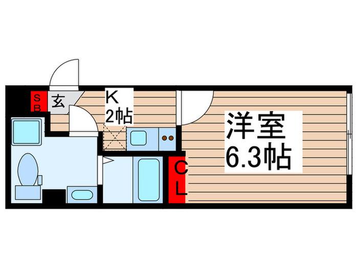 レピュア北千住レジデンス(1K/1階)の間取り写真