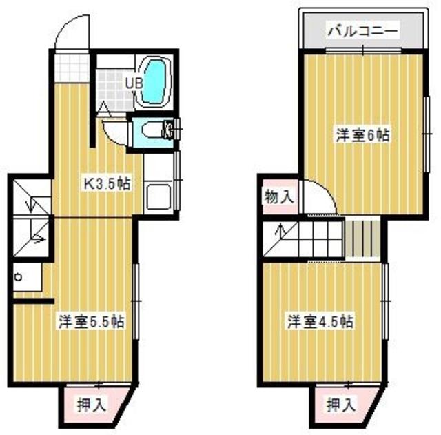 クローバーII(3K/1階)の間取り写真