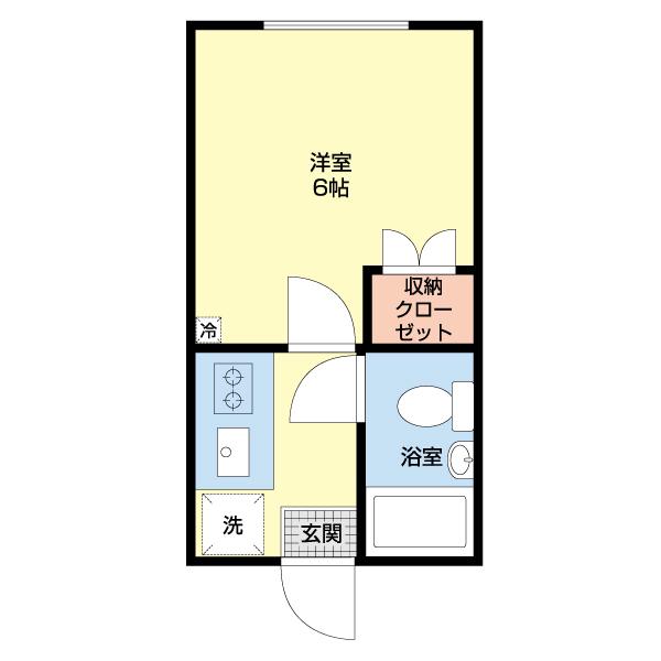 たむらハイツ(1K/2階)の間取り写真