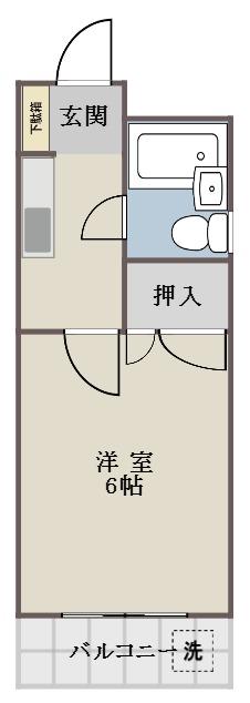 ドエルタナカ(1K/2階)の間取り写真