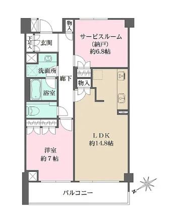 グランドメゾン中目黒THECLASS(1SLDK/3階)の間取り写真