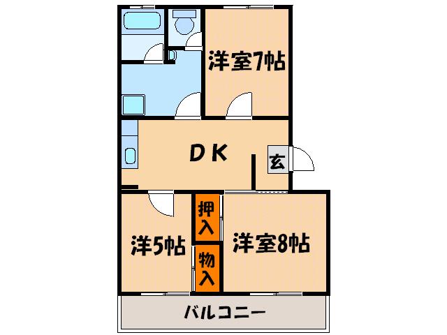 立川ハイツ(3DK/2階)の間取り写真