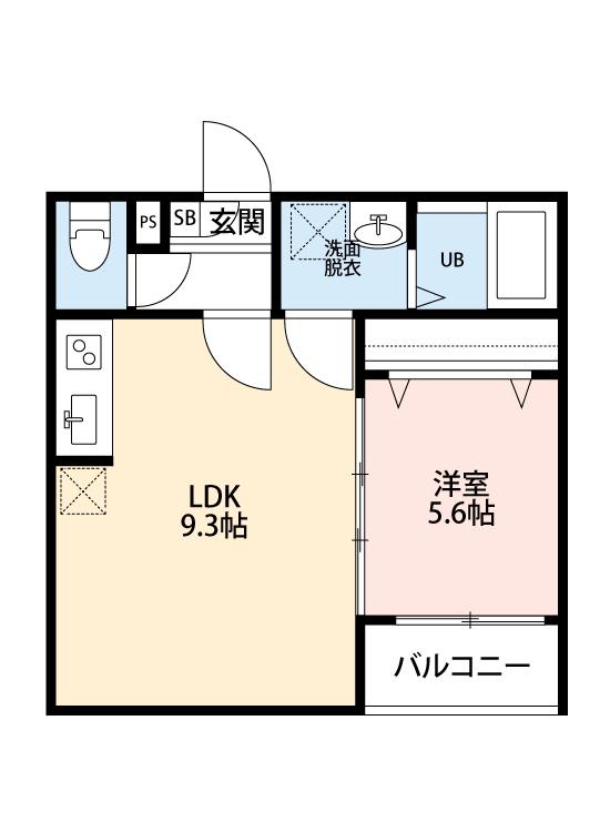 CAREZZA足立入谷(1LDK/3階)の間取り写真