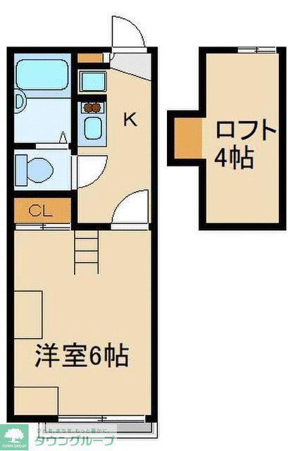 夢見ヶ崎ルームス(1K/2階)の間取り写真