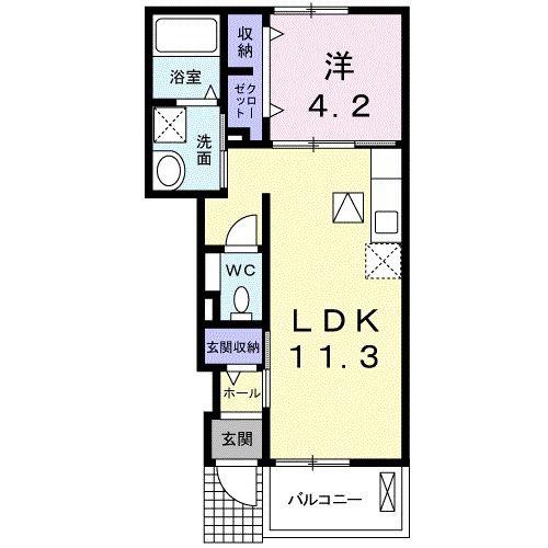 サン グレイス(1LDK/1階)の間取り写真