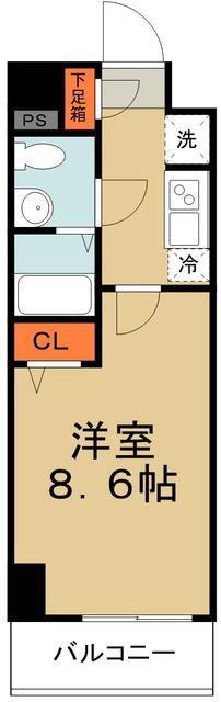 COMODO川崎(1K/5階)の間取り写真