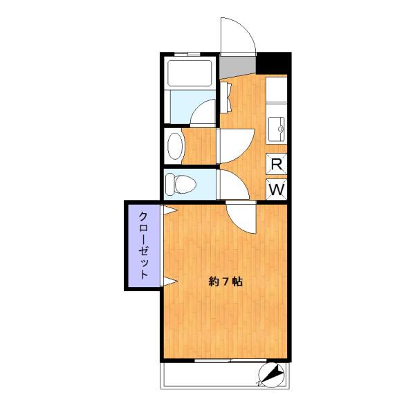 KITAMI FLAT(1K/1階)の間取り写真