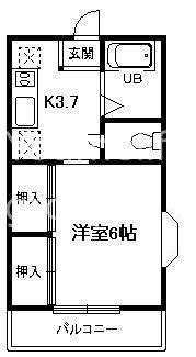 サンハイツ泉(1K/2階)の間取り写真