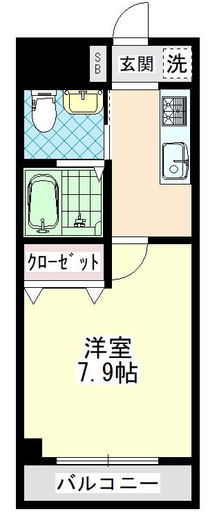 インペリアルコート(1K/4階)の間取り写真